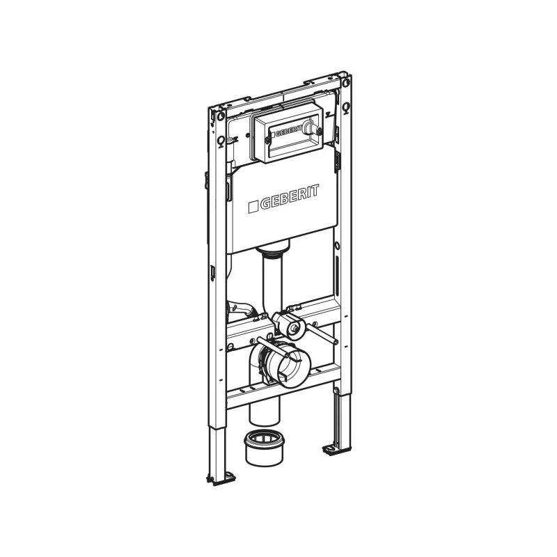 Geberit Duofix fali WC szerelőelem, 112 cm, Delta 12 cm-es falsík alatti öblítőtartállyal