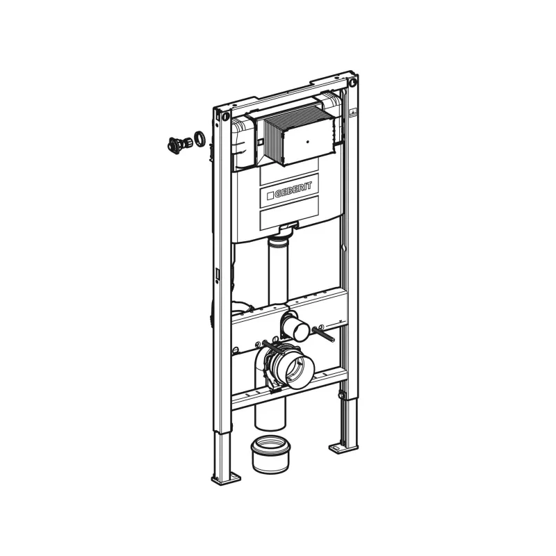 Geberit Duofix fali WC-szerelőelem, 112 cm, Omega 12 cm-es falsík alatti öblítőtartállyal
