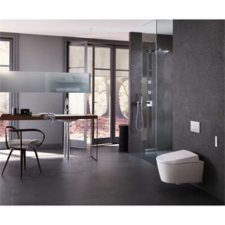 Geberit Duofix fali WC szerelőelem, 112 cm, Sigma 12 cm-es falsík alatti WC tartály, Sigma20 fehér/króm nyomólappa