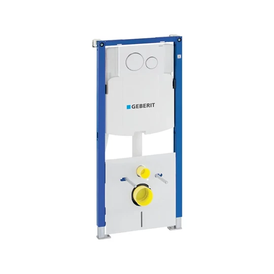 Geberit Duofix fali WC szerelőelem, 112 cm, Sigma 12 cm-es falsík alatti WC tartály, Sigma20 fehér/króm nyomólappa