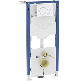 Geberit Duofix fali WC szerelőelem, 112 cm, Sigma 12 cm-es falsík alatti öblítőtartállyal, Sigma20 fehér/króm nyomólap