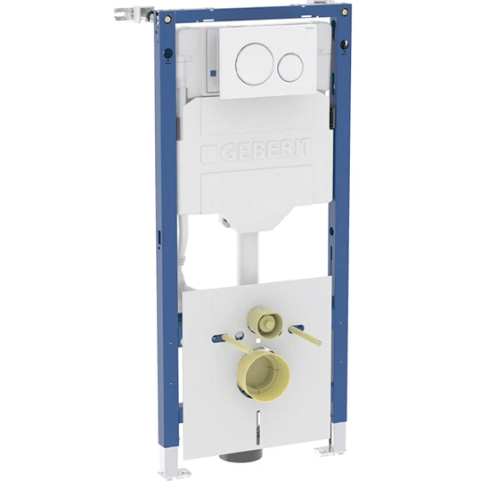 Geberit Duofix fali WC szerelőelem, 112 cm, Sigma 12 cm-es falsík alatti öblítőtartállyal, Sigma20 fehér/króm nyomólap