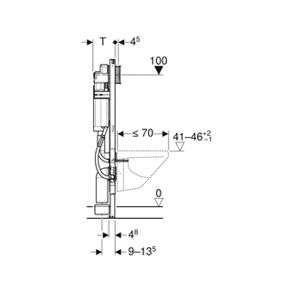 Geberit Duofix fali WC szerelőelem, 112 cm, Sigma 12 cm-es falsík alatti WC tartály, akadálymentes, kapaszkodókhoz