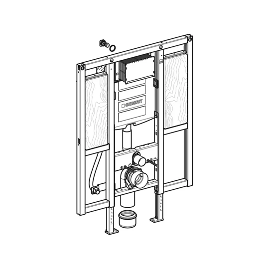 Geberit Duofix fali WC szerelőelem, 112 cm, Sigma 12 cm-es falsík alatti WC tartály, akadálymentes, kapaszkodókhoz