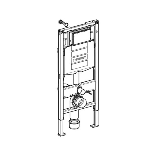 Geberit Duofix fali WC szerelőelem, 112 cm, Sigma 12 cm-es falsík alatti WC tartály, normál