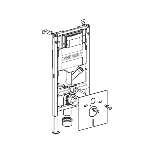Geberit Duofix fali WC szerelőelem, 112 cm, Sigma 12 cm-es falsík alatti öblítőtartállyal,csatl.csonkkal szagelszíváshoz