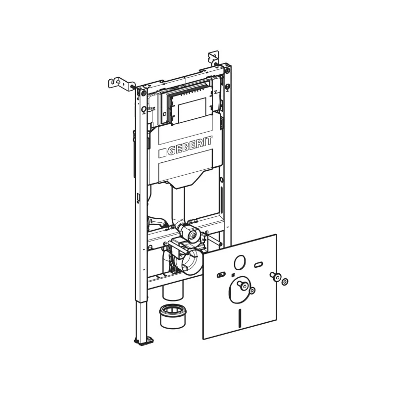 Geberit Duofix fali WC-szerelőelem, 112 cm, Sigma 12 cm-es falsík alatti öblítőtartállyal és elektromos + k..csatl.doboz