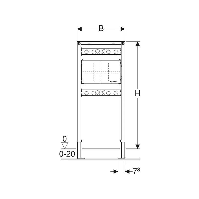 Geberit Duofix zuhany és kád elem, 98–112 cm, falsík alatti fali csaptelephez