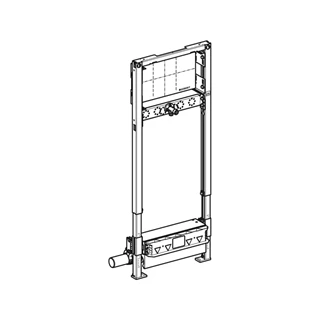 Geberit Duofix zuhanyelem, 130 cm, fali szennyvízelevezetővel, falsík alatti csapt., az összefolyónál 90–200 mm esztrich