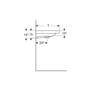 Geberit Icon Light mosdó 75x48x5,5cm, csaplyukkal, túlfolyóval, fehér