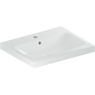 Geberit Icon Light mosdó 75x48x5,5cm, csaplyukkal, túlfolyóval, fehér