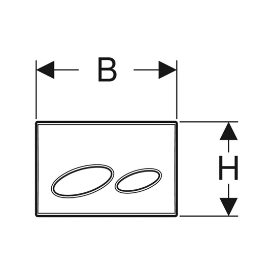 Geberit Kappa20 nyomólap, 2 mennyiséges öblítéshez: Matt króm