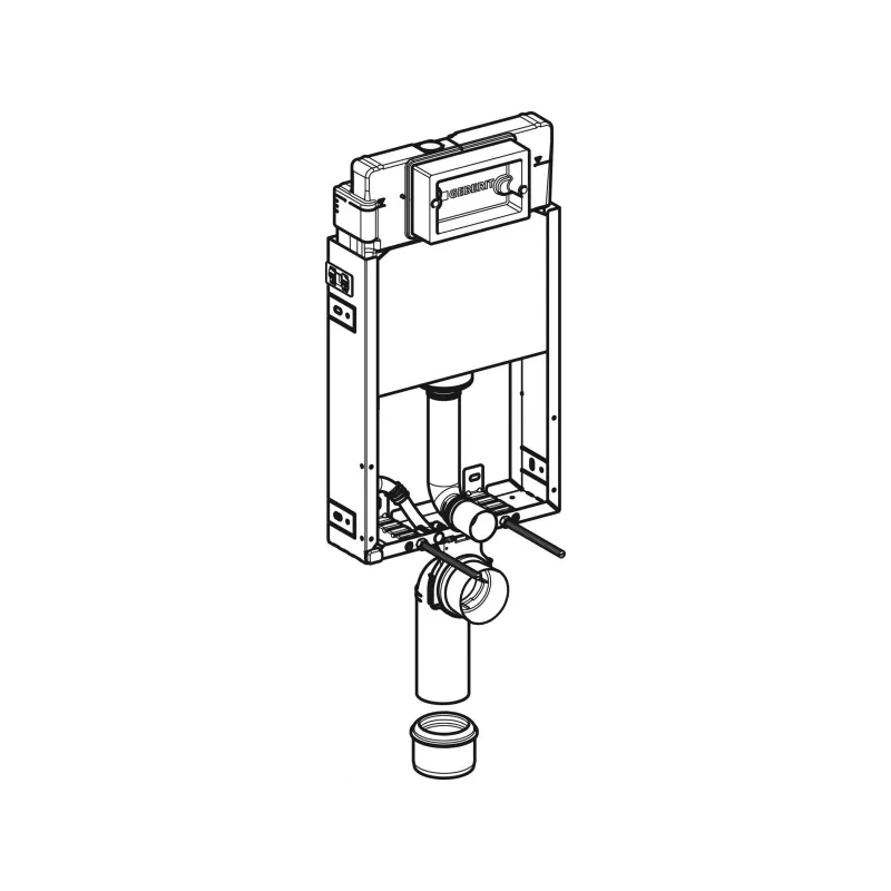 Geberit Kombifix Basic fali WC szerelőelem, 108 cm, Delta 12 cm-es falsík alatti WC tartály