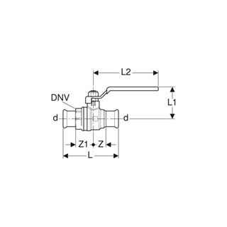 Geberit Mapress golyóscsap, nem ivóvízhez való, karos: CW617N, d=54mm