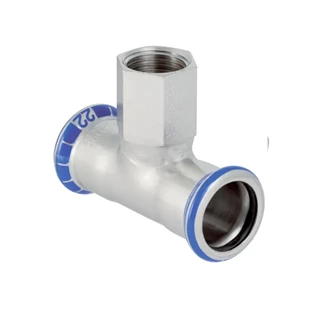 Geberit Mapress rozsdamentes acél belső menetes T-idom: d=35mm, Rp=1/2", d1=35mm
