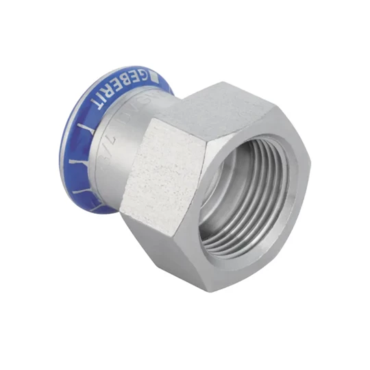 Geberit Mapress rozsdamentes acél belső menetes átmeneti idom: d=22mm, Rp=1/2"