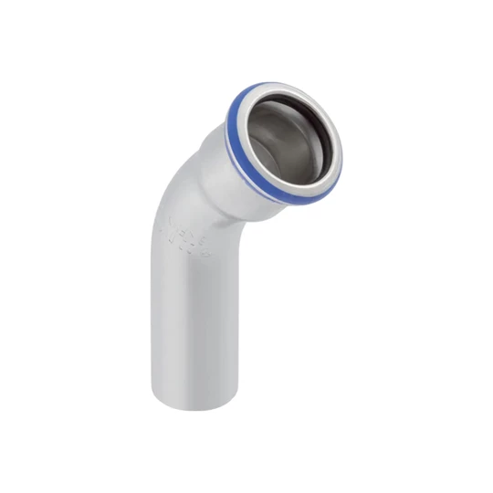 Geberit Mapress rozsdamentes acél ívidom betoló csővéggel: 45°, KB d=28mm