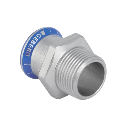 Geberit Mapress rozsdamentes acél külső menetes átmeneti idom: d=28mm, R=3/4"