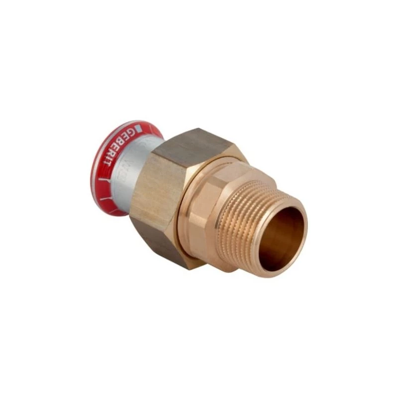 Geberit Mapress szénacél külső menetes átmeneti csatlakozó idom: d=42mm, R=1 1/2", G=1 3/4"