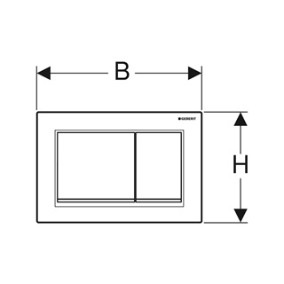 Geberit Omega30 működtetőlap, 2 mennyiséges öblítéshez, fekete, fényes króm