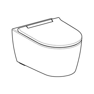 Geberit One fali wc csésze, perem nélküli Turbo-Flush funkcióval, wc ülőkével, fényes króm betéttel, 540x370 mm