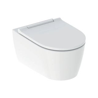 Geberit One fali wc csésze, perem nélküli Turbo-Flush funkcióval, wc ülőkével, fényes króm betéttel, 540x370 mm