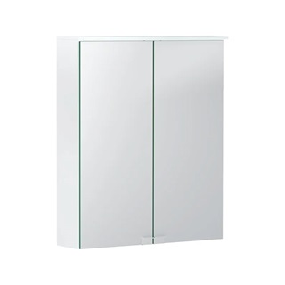 Geberit Option Basic tükrös szekrény világítással, két ajtóval, 56x67.5x14cm, matt lakkozott fehér/ajtók