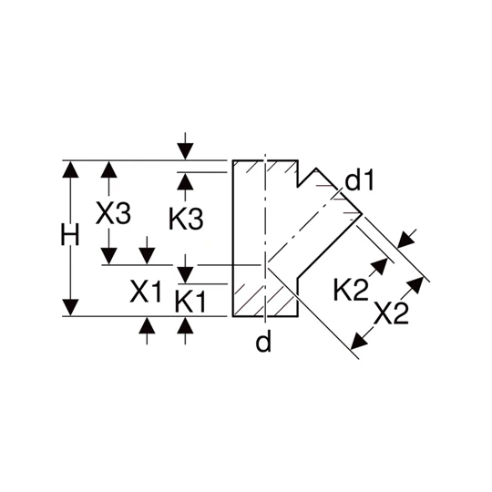 Geberit PE 45°-os elágazó idom: d=160mm, d1=90mm