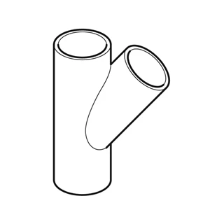 Geberit PE 45°-os elágazó idom: d=75mm, d1=40mm