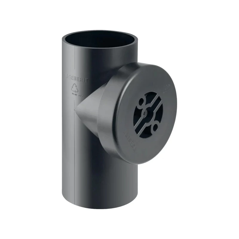 Geberit PE 90°-os tisztító idom kerek revíziós ajtóval: d=160mm, d1=110mm