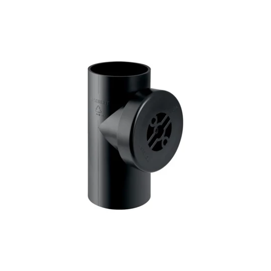 Geberit PE 90°-os tisztító idom kerek revíziós ajtóval: d=63mm, d1=63mm