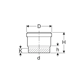 Geberit PE rövidtok ajakos tömítéssel: d=40mm