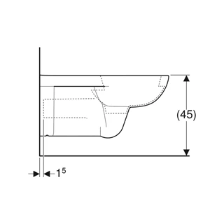 Geberit Selnova Comfort fali WC, mélyöblítésű, hosszabb kivitel, 70 cm