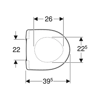 Geberit Selnova Compact WC-ülőke, lecsapódásgátlós, rögzítés felülről, rögzítési távolság 22 cm, fehér