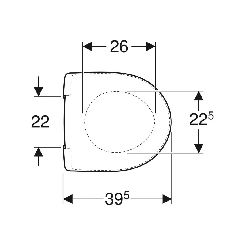 Geberit Selnova Compact WC-ülőke, lecsapódásgátlós, rögzítés felülről, rögzítési távolság 22 cm, fehér