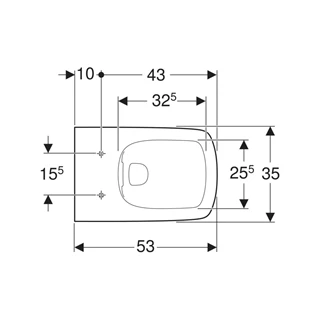 Geberit Selnova Square fali WC csésze mélyöblítésű, szögletes, Rimfree, 35 cm x 34 cm x 53 cm