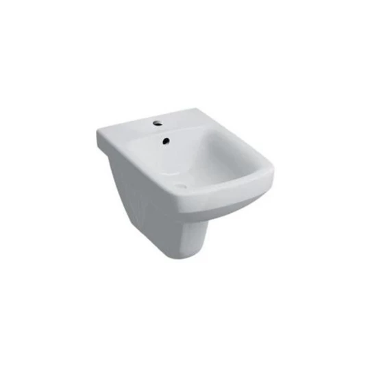 Geberit Selnova Square fali bidé, 35 cm x 34.7 cm x 53 cm, túlfolyó látható