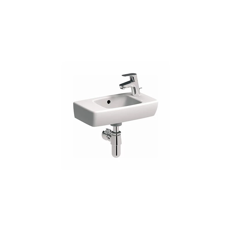 Geberit Selnova Square bútorra építhető kézmosó 45 x 15 x 25 cm, rövidített kiv., szögletes, jobb csaplyuk, látható túlf