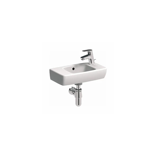 Geberit Selnova Square bútorra építhető kézmosó 45 x 15 x 25 cm, rövidített kiv., szögletes, jobb csaplyuk, látható túlf