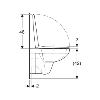 Geberit Selnova Square mélyöblítésű fali WC készlet 53cm, Rimfree, szögletes, lecsapódásgátlós, gyorskioldós WC-ülőkével