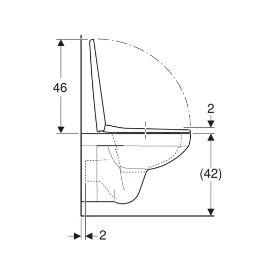 Geberit Selnova Square mélyöblítésű fali WC készlet 53cm, Rimfree, szögletes, lecsapódásgátlós, gyorskioldós WC-ülőkével
