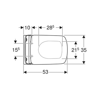 Geberit Selnova Square mélyöblítésű fali WC készlet 53cm, Rimfree, szögletes, lecsapódásgátlós, gyorskioldós WC-ülőkével