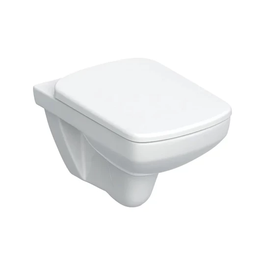 Geberit Selnova Square mélyöblítésű fali WC készlet 53cm, Rimfree, szögletes, lecsapódásgátlós, gyorskioldós WC-ülőkével