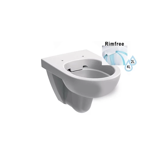 Geberit Selnova fali WC csésze mélyöblítésű, ovális, Rimfree, 35.5 cm x 34 cm x 53 cm