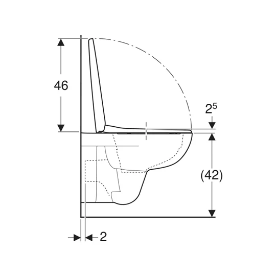 Geberit Selnova mélyöblítésű fali WC készlet 53 cm, Rimfree, ovális, lecsapódásgátlós, gyorskioldós WC-ülőkével