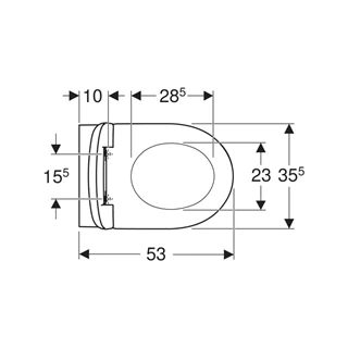 Geberit Selnova mélyöblítésű fali WC készlet 53 cm, Rimfree, ovális, lecsapódásgátlós, gyorskioldós WC-ülőkével