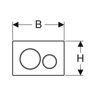 Geberit Sigma20 működtetőlap, 2 mennyiséges öblítéshez: fényes fekete/ matt fekete