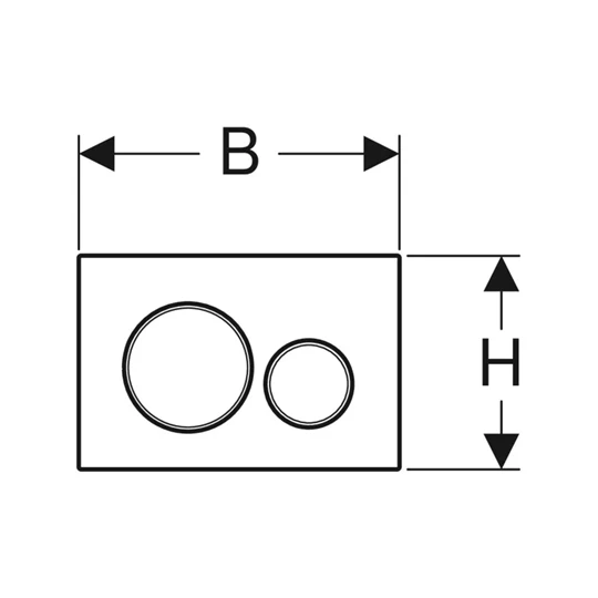 Geberit Sigma20 működtetőlap, 2 mennyiséges öblítéshez: matt fekete, easy-to-clean bevonattal, fekete