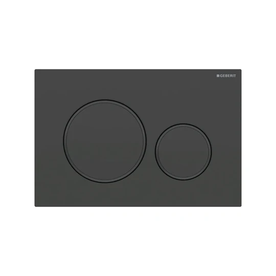 Geberit Sigma20 működtetőlap, 2 mennyiséges öblítéshez: matt fekete, easy-to-clean bevonattal, fekete