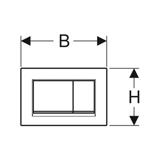 Geberit Sigma30 működtetőlap, 2 mennyiséges öblítéshez: fényes fekete-matt fekete